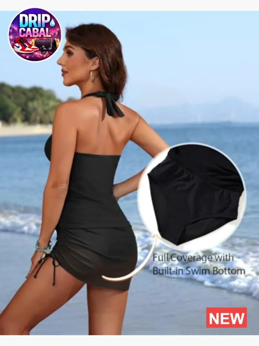 Tankini Bathing Suit for Women - Two Piece Swimsuit with Skirt Tummy Control